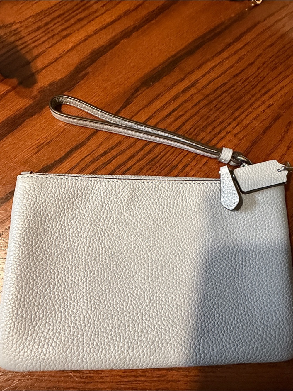 Coach Light Blue Leather Wristlet Key & Card Holder - Picture 2 of 3